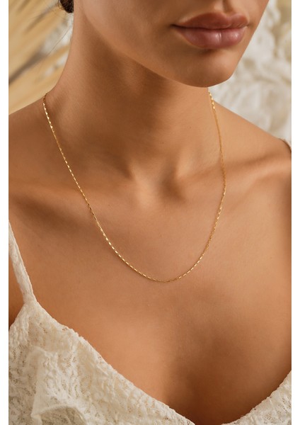 14 Ayar Altın Ataç Zincir Kolye 1 mm Kalınlık fiyatları