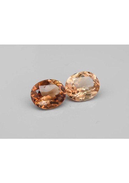 10.92 ct Pair 2pcs T.w Vs Oval Natural Champagne Topaz, Brazil