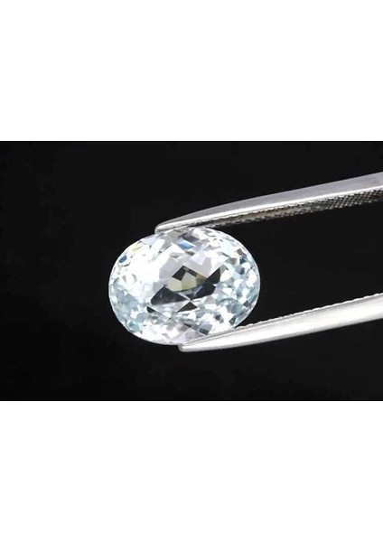 8.36 ct 12.5x9.5 mm Vvs Oval Natural Greenish Blue Topaz Unheated, Brazil