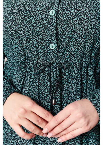 Kadın Büyük Beden Çıtır Kumaş Düğmeli Elbise fırsatları