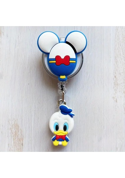 Donald Duck Klipsli 360° Dönebilen Plastik Yoyolu Yaka Kart Tutucu