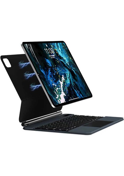 Apple iPad Pro 13inç M4 Klavyeli Kılıf Magic Keyboard Touchpad Aydınlatmalı Klavye A2925 A2926 A3007