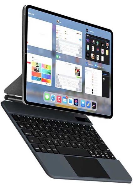 Apple iPad Pro 13inç M4 Klavyeli Kılıf Magic Keyboard Touchpad Aydınlatmalı Klavye A2925 A2926 A3007