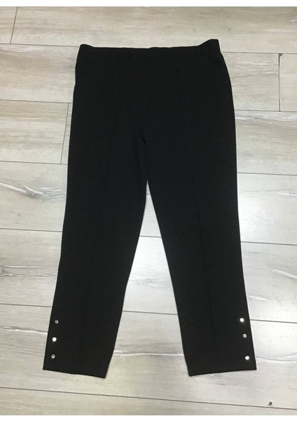 Scuba Yanlardan Cepli Önü Dikişli Paçası Çakmalı Beli Lastikli Büyük Beden Pantolon
