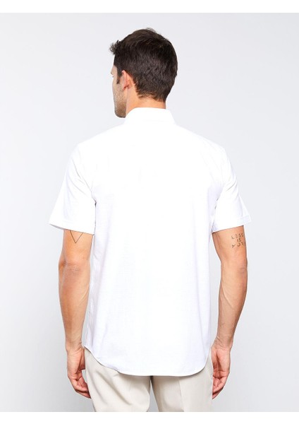 Regular Fit Kısa Kollu Poplin Erkek Gömlek fırsatları