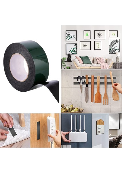 Çift Taraflı Köpük Sünger Bant Eva Montaj Bandı Siyah 40 mm x 10 Metre Etil Vinil Asetat 1 Adet modelleri