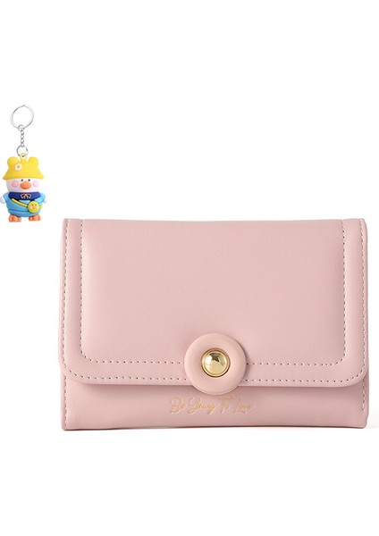 Basit Kart Tutucu Çok Fonksiyonlu Üç Katlı Kapaklı Öğrenci Orta Uzunluk Cüzdan Kadınlar Için Cüzdan (Yurt Dışından)