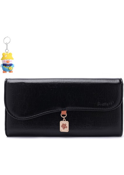 Cüzdan Moda Çoklu Kart Yuvası Kart Tutucu Üç Katlı Çanta Kadın Uzun Cüzdan Clutch (Yurt Dışından)
