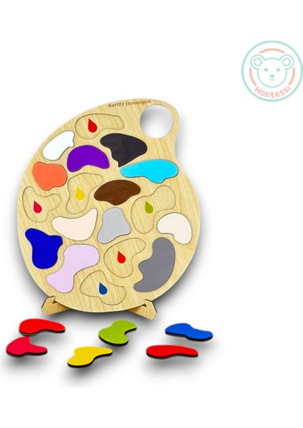 Eğitici Ahşap Renkler Gemoetrik Şekiller Bul Tak, Eğitici Oyuncak, Montessori Eğitim Oyuncak