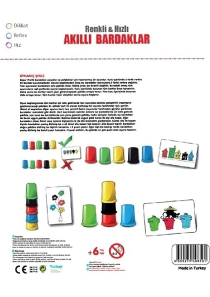 Renkli ve Hızlı Süper Pratik Akıllı Bardaklar - Eğitici Zeka Oyunu, Çocuk ve Aile Kutu Oyunu fiyatları