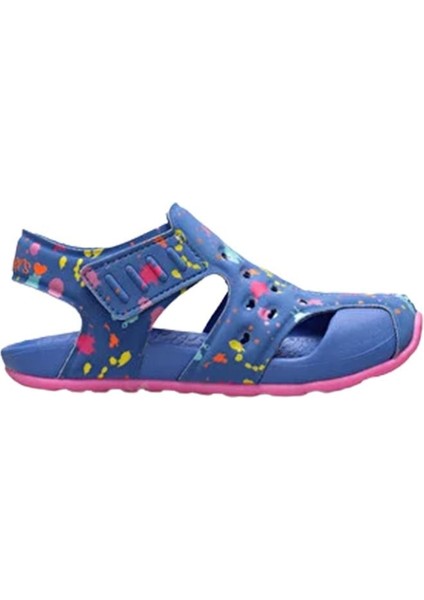 Sıde Wave-Lıl Prınter 86428N-BLPK Mavi Sandalet&Terlik