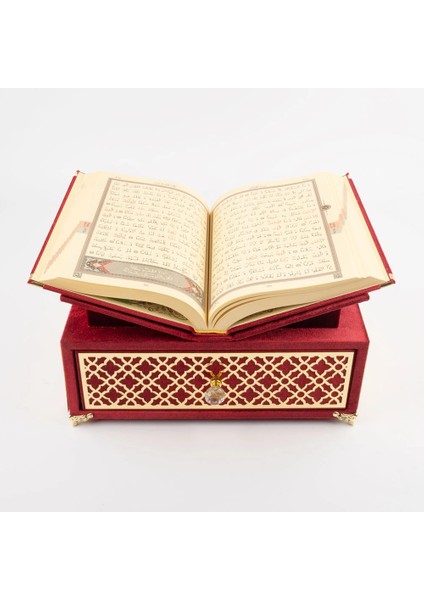 Raşel Kaplama, Çekmeceli Rahleli Kur'an-I Kerim (Orta Boy, Bordo)