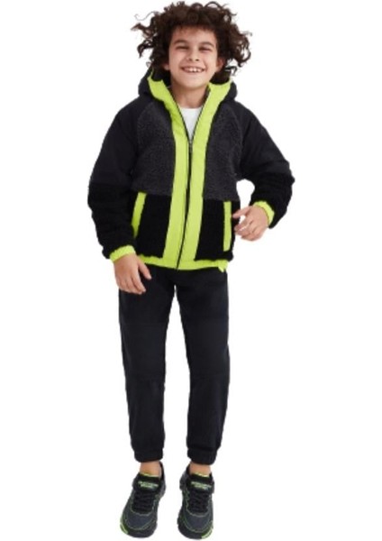 B Outdoor Fleece Full Zip Sherpa SK232203-001 Siyah Sweatshirt modelleri