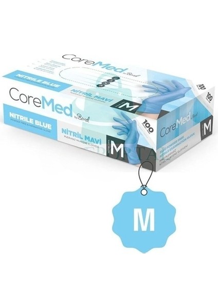 Mavi Nitril Eldiven M Beden Pudrasız 3 Kutu