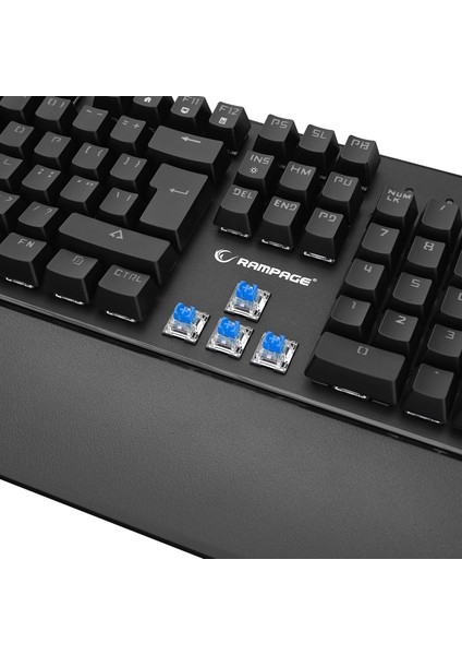 KB-R86 Umbra Siyah USB Rainbow Aydınlatmalı Blue Switch Us Layout English Mekanik Gaming Oyuncu Klavye