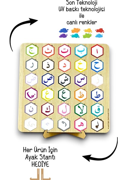 Kuran Öğreniyorum,ahsap Egitici Kuran Seti,elif Ba Seti,tak Cikar Puzzle,arap Alfabe, Kuranı Kerim
