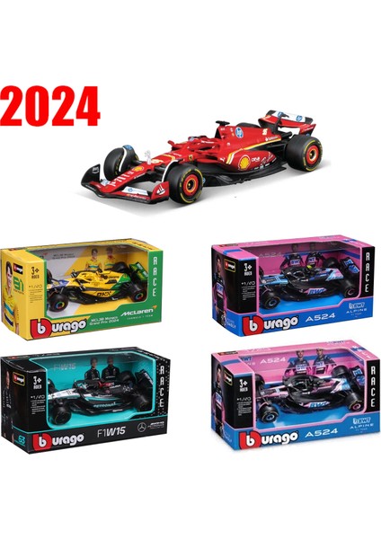 Yeni 2024 Bburago F1 1:43 Bwt Alpine A524 Iki Renkli Mavi Pembe Alaşımlı Minyatür Pres Döküm Modeli #10 #31 Formula Araba Modeli Oyuncak Hediye (Yurt Dışından)