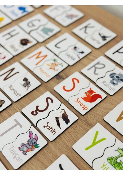 Puzzle Harf Hayvan Eşleme Kartı, Eğitici Oyuncak, Montessori Eğitim Oyuncak, Motor Zeka Oyuncak modelleri
