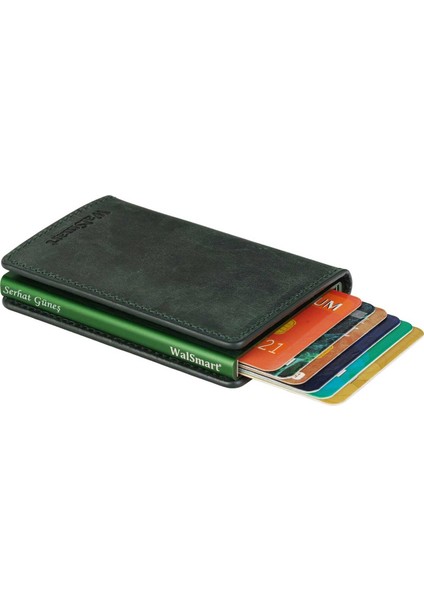 Slim Crazy Akıllı Mekanizmalı Deri Cüzdan
