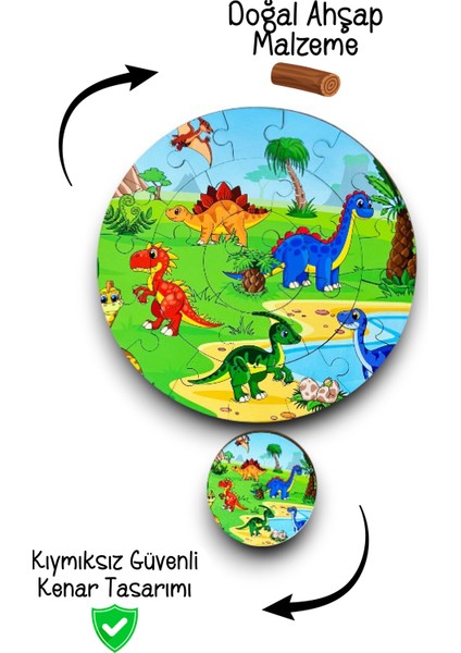 Dino Dinazor Puzzle,egitici Puzzle Dinazor,montessori Egitici Oyuncak,ahsap Egitici Yapboz Montessor fırsatları