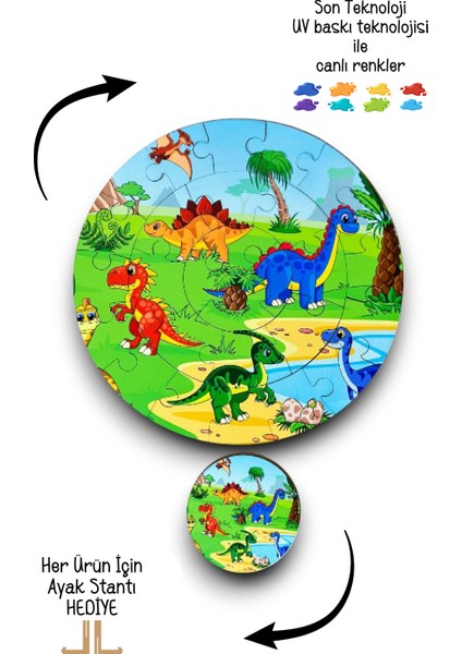 Dino Dinazor Puzzle,egitici Puzzle Dinazor,montessori Egitici Oyuncak,ahsap Egitici Yapboz Montessor indirimleri