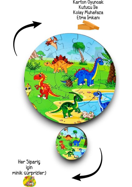 Dino Dinazor Puzzle,egitici Puzzle Dinazor,montessori Egitici Oyuncak,ahsap Egitici Yapboz Montessor