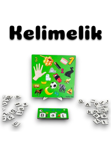 Kelimelik, Kelime Bulma Oyunu, Kelime Oluşturma Oyunu, Ahşap Kelime Oyunu, Eğitici Kelime Oyunu