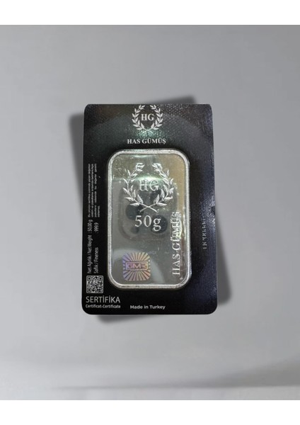 Sertifikalı 2 Adet 50 Gr Külçe Gümüş 999 Ayar