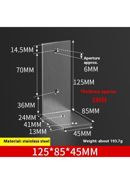 Paslanmaz Çelik 90 Derece Dik Açı Tutucu Mobilya Üçgen Braket Bağlantısı (Yurt Dışından)