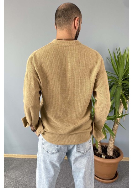 Dar Kesim Hakim Yaka Slim Fit Vizon Renk Gömlek modelleri