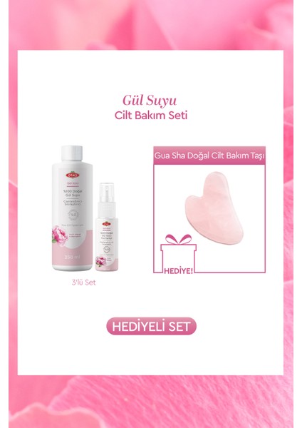 Büyük Boy Gül Suyu Seti - Gua Sha Hediyeli