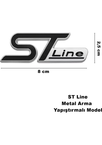 St Line Metal Arma Yapıştırma Spor Siyah Renk Arma St Line Yazı Desenli Metal Arma Bagaj Çamurluk fiyatları