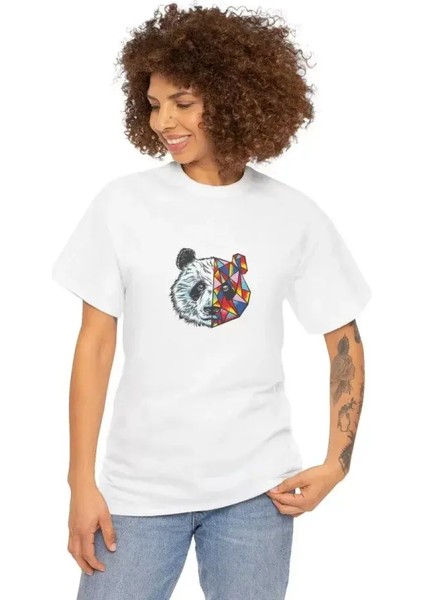 Bisiklet Yaka Baskılı T-Shirt - Beyaz