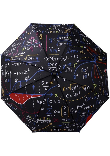 Matematik Formül Desenli Yarasa Model 8 Telli Rüzgara Dayanıklı Manuel Şemsiye MARLUX373R01 modelleri