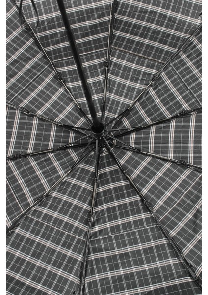 Ekstra Güçlendirilmiş Tam Otomatik Ahşap Sap Rüzgar Şemsiyesi 10 Fiber Tel Gri MPR2012E modelleri