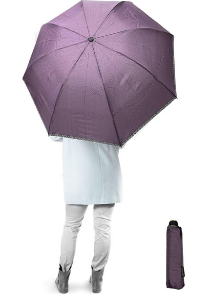 Modern Çizgi Desenli Yarasa Model 8 Telli Rüzgara Dayanıklı Manuel Şemsiye MARLUX391R03