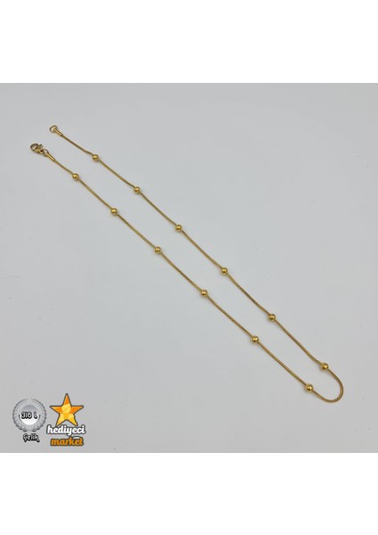 316 L Paslanmaz Gold Dorika Zincir İnce İtalyan Kadın Çelik Kolye 45 cm - HMÇK-0053 fiyatları