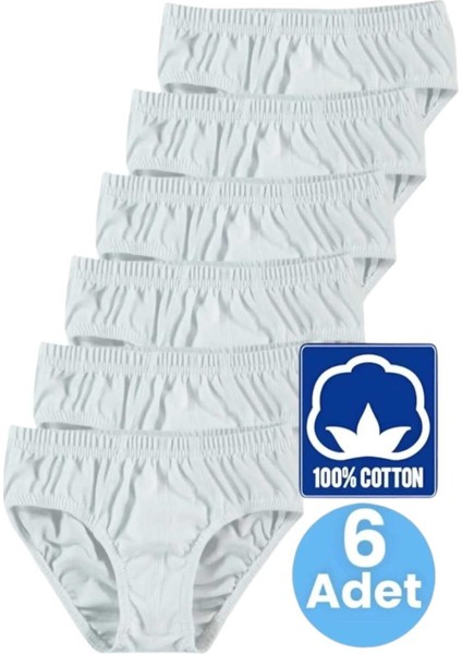 Erkek Çocuk Pamuklu 6'lı Beyaz Slip Külot modelleri
