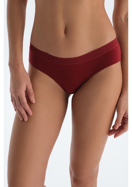 Bordo Basıc Bel Dantel Detaylı Hıpster Külot indirimleri