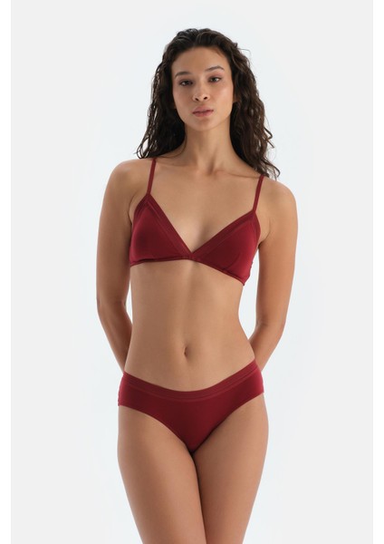 Bordo Basic Üçgen Formlu Soft Sütyen fırsatları