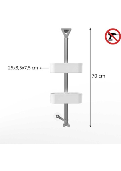 Yükseklik Ayarlı Oval Banyo Rafı Ev M-N47-01 fırsatları