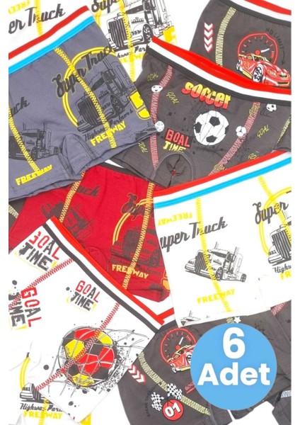 Erkek Çocuk Pamuklu 6'lı Boxer