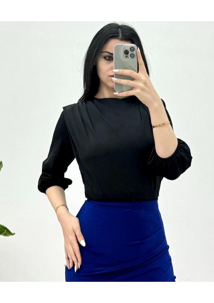 Içi Tulumlu Omuzdan Büzgülü Vatkalı Sendy Bluz fiyatları