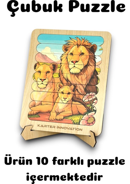 Çubuk Puzzle, 10LU Set Puzzle, Hayvan Puzzle, Hayvan Yapboz, 10LU Yapboz Montessori Oyun fiyatları