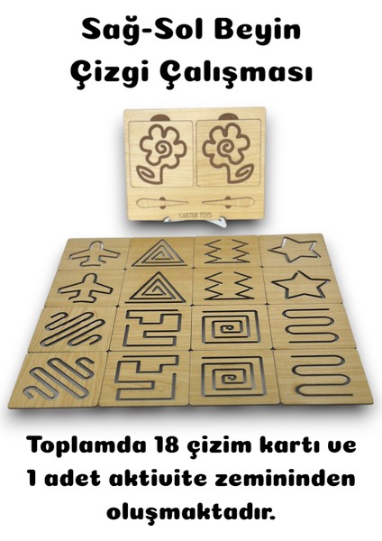 Simetrik Şekiller Çizgi Çalışma Seti, Eğitici Oyuncak, Montessori Eğitim Oyuncak, Motor Zeka Oyun