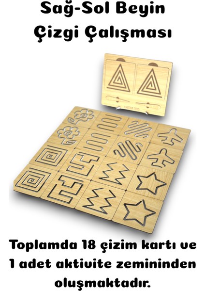 Simetrik Şekiller Çizgi Çalışma Seti, Eğitici Oyuncak, Montessori Eğitim Oyuncak, Motor Zeka Oyun