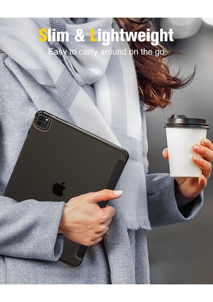 Apple iPad 10.nesil 10.9 (2022) Kalemlikli Standlı Yarı Saydam Hard Pc Kılıf A2696 A2757 A2777 fiyatları
