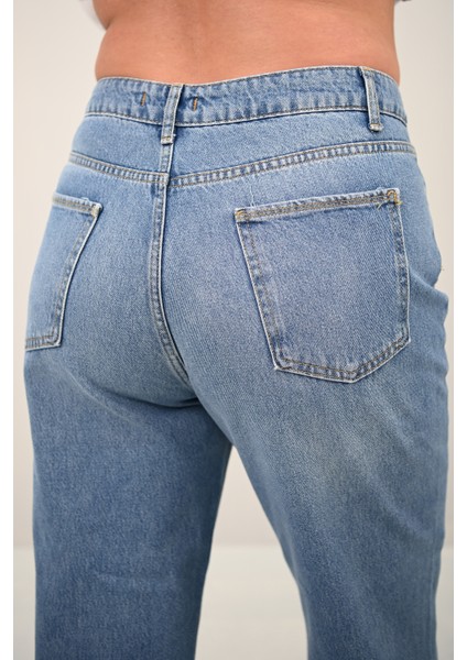 Kadın Büyük Beden Yüksek Bel Mom Jean 4418-25 DPL-968