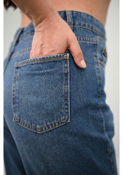Kadın Büyük Beden Yüksek Bel Mom Jean 4418-25 DPL-968 indirimleri