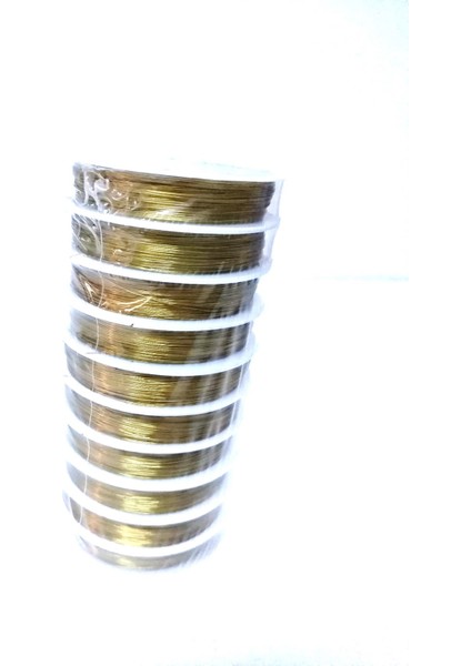 Hayal Sepeti Takı ve Filografi Teli Makara Tel - 0.4mm Ince - 10 Adet Altın Renk